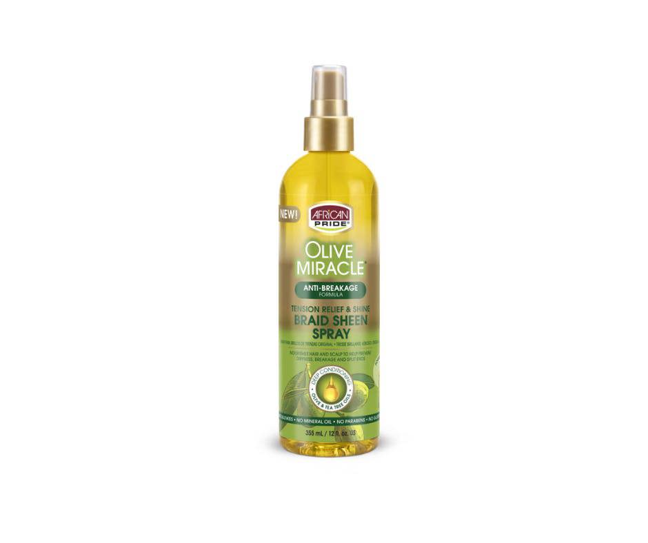 AFRICAN PRIDE OLIVE MIRACLE BRAID SHEEN SPRAY 12oz