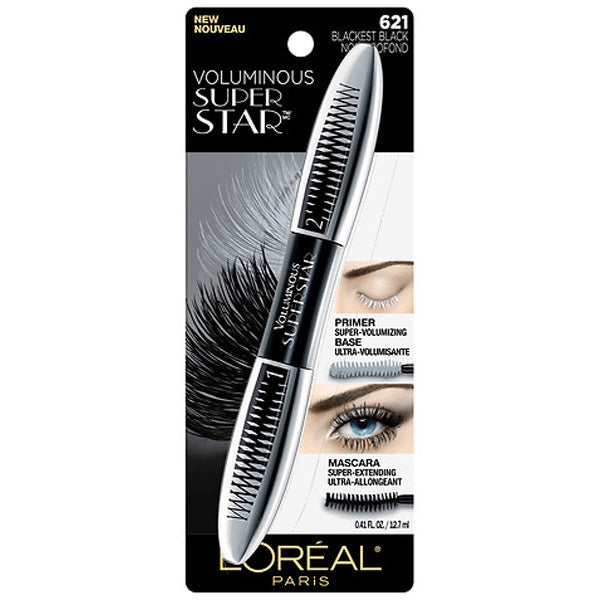 LOREA'L VOLUM SUPERSTAR BLKST BLK MASCARA 0.41oz (621)