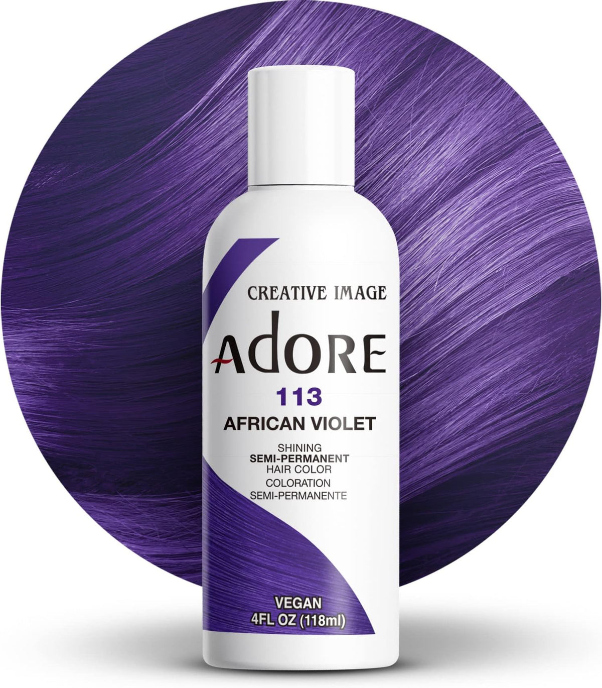Adore Semi-Permanent Hair Color, 113 African Violet, 4 oz