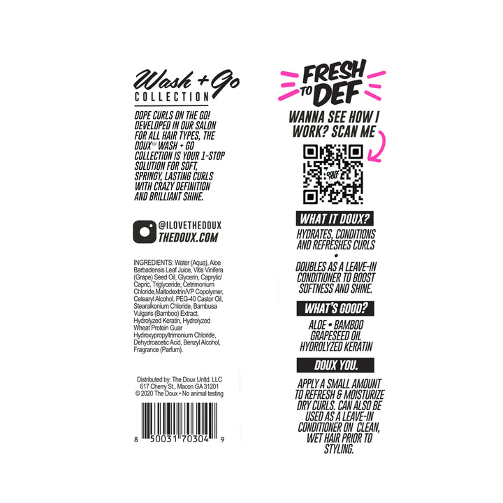 DOUX FRESH TO DEF LEAVE-IN CURL REFRESHER 8oz
