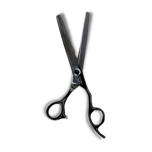"KASHI BARBER SHEAR - BLACK THINNING 46 TEETH 7"" #B-1146T"