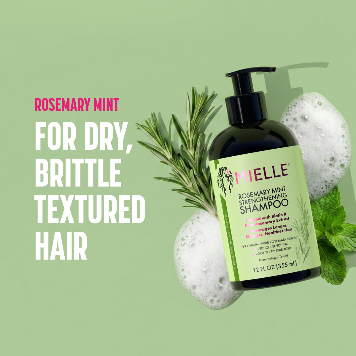 MIELLE ROSEMARY MINT SHAMPOO 12oz