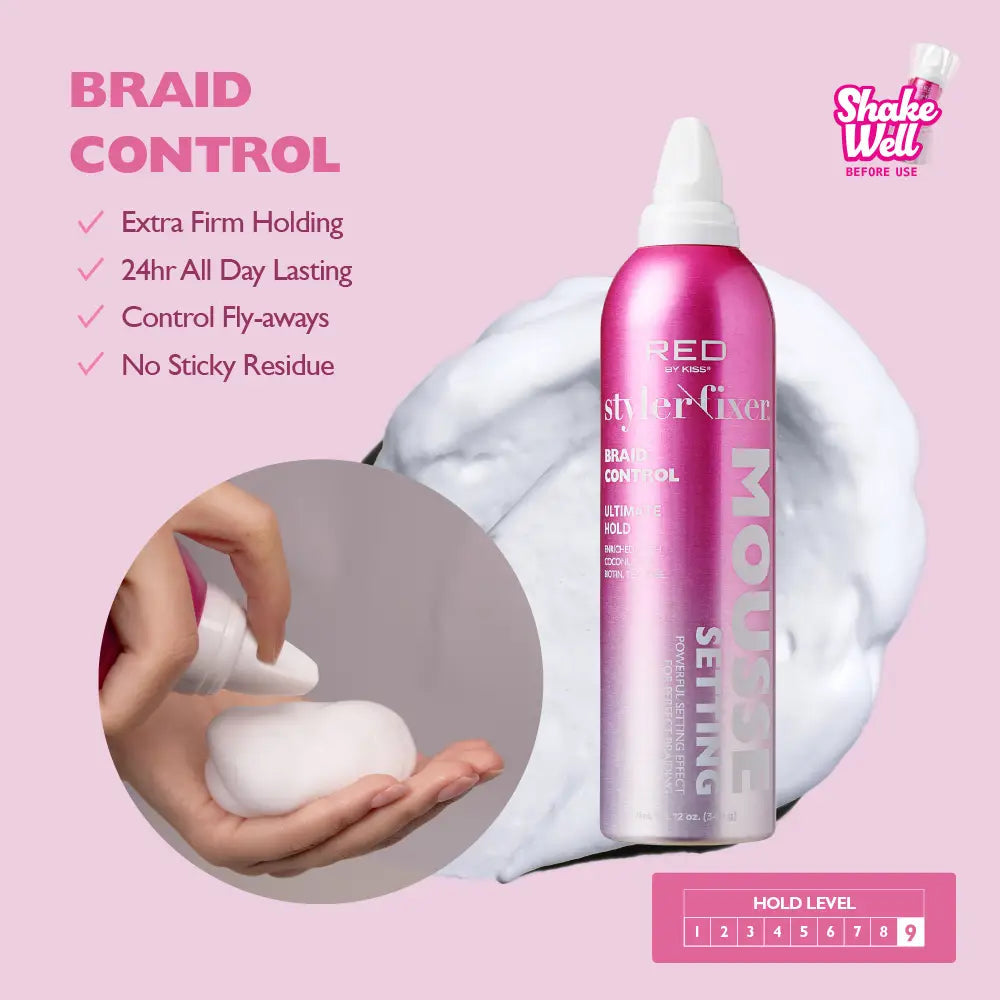 KISS SETTING MOUSSE - BRAID CONTROL 12oz