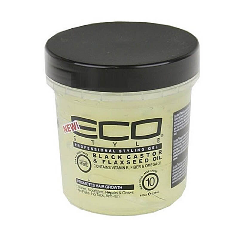ECO-STYLER BLACK CASTOR & FLAX GEL 8oz