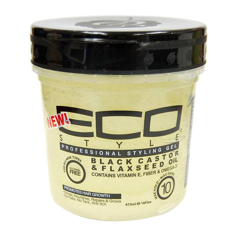 ECO-STYLER BLACK CASTOR & FLAX GEL 16oz