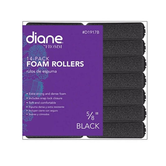 "DIANE FOAM ROLLER 5/8"" BLK 14PK"