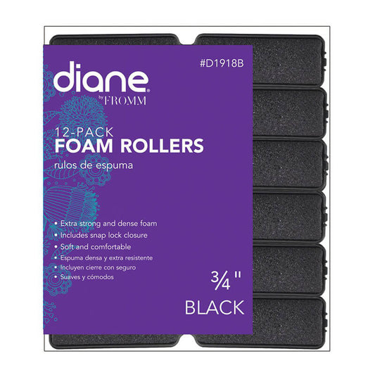 "DIANE FOAM ROLLER 3/4"" BLK 12PK"
