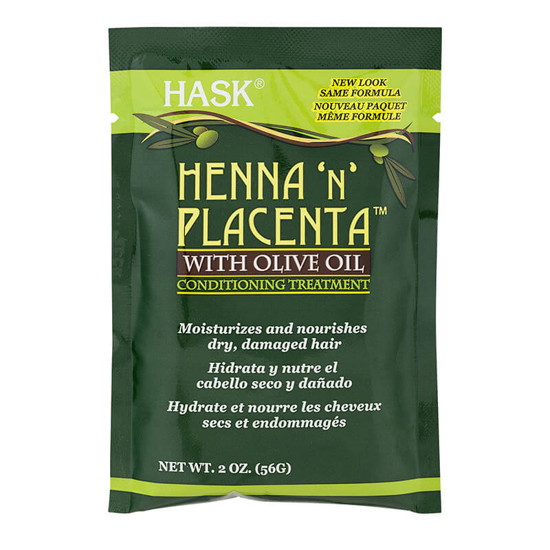 HASK HENNA & PLACENTA PAC OLIVE OIL [DP/12][CS/24]