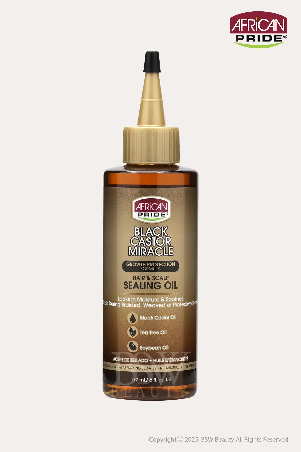 African Pride Black Castor Miracle Hair & Scalp Sealing Oil, 6 oz