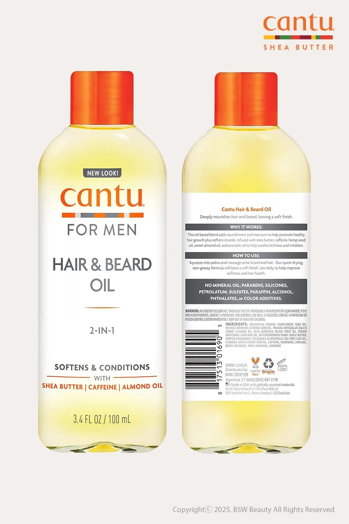 CANTU MEN HAIR & BEARD OIL 3.4oz