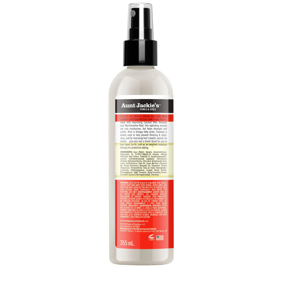 AUNT-JACKIE'S FLAX HALF & HALF HAIR MILK 12oz