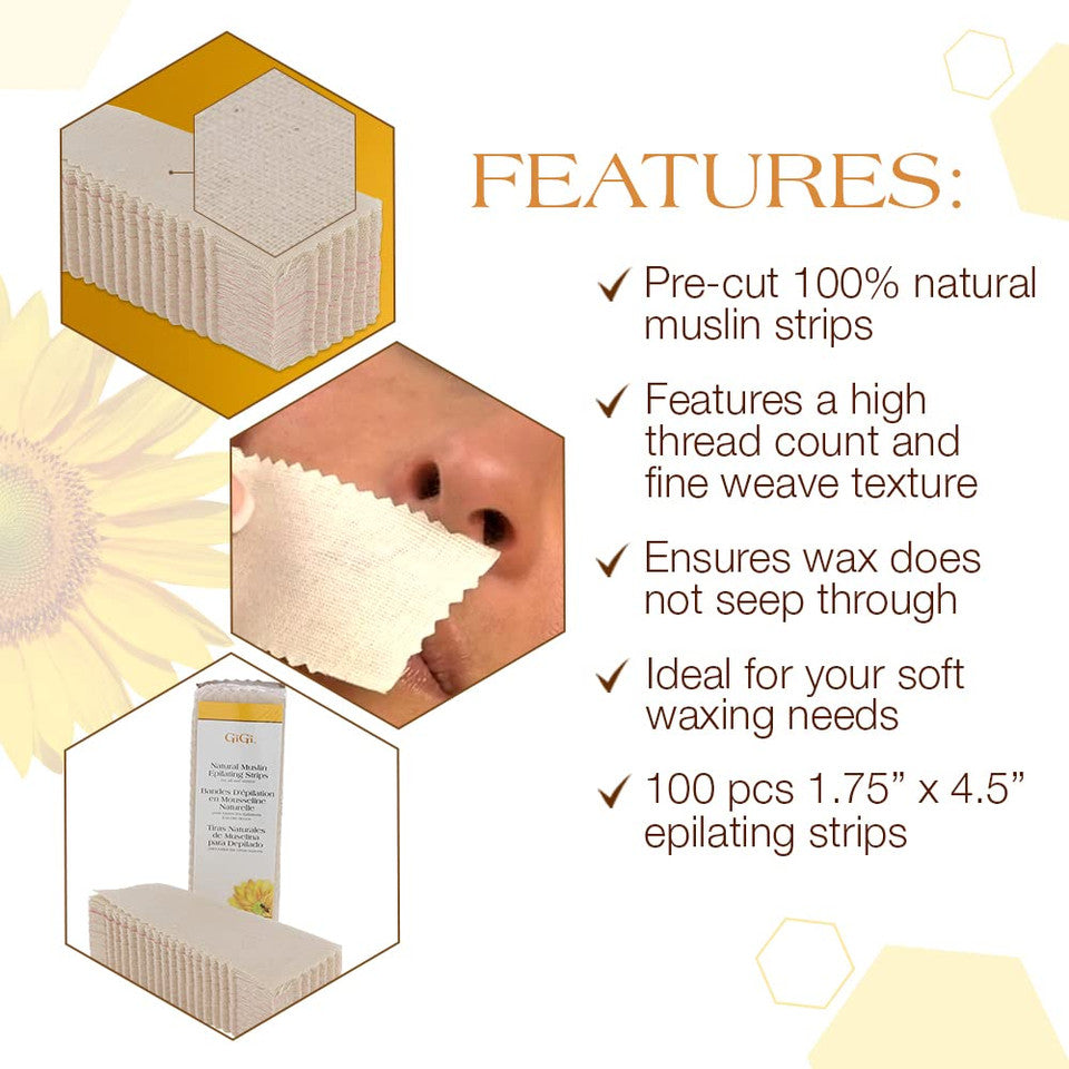 GIGI MUSLIN STRIPS SMALL 100PK