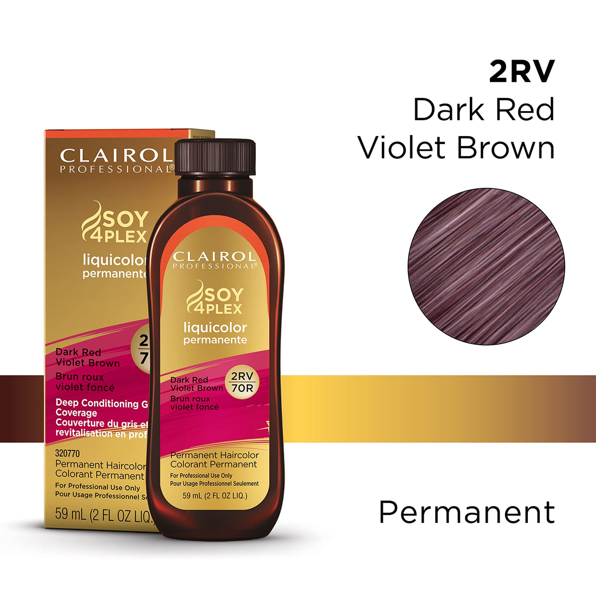 CLAIROL LIQUICOLOR 2RV/70R DK RED VLT BRN 2oz