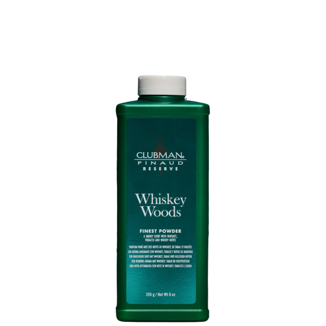 CLUBMAN TALC [WHISKEY WOODS] 9oz