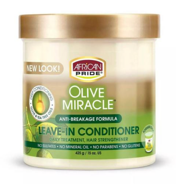 AFRICAN PRIDE OLIVE MIRACLE LEAVE IN CONDITIONER JAR 15oz