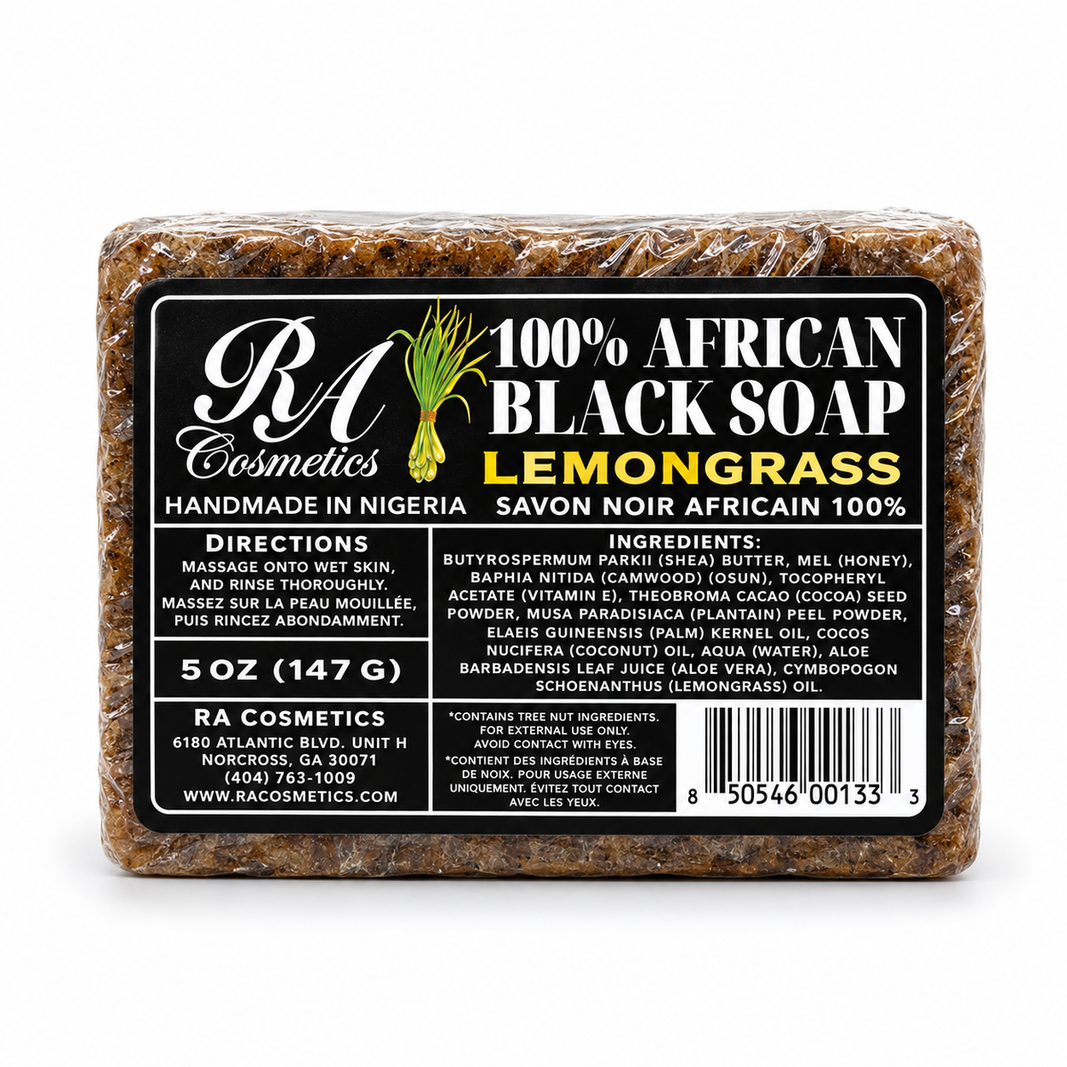 RA 100% BLACK SOAP 5oz[LEMONGRASS]