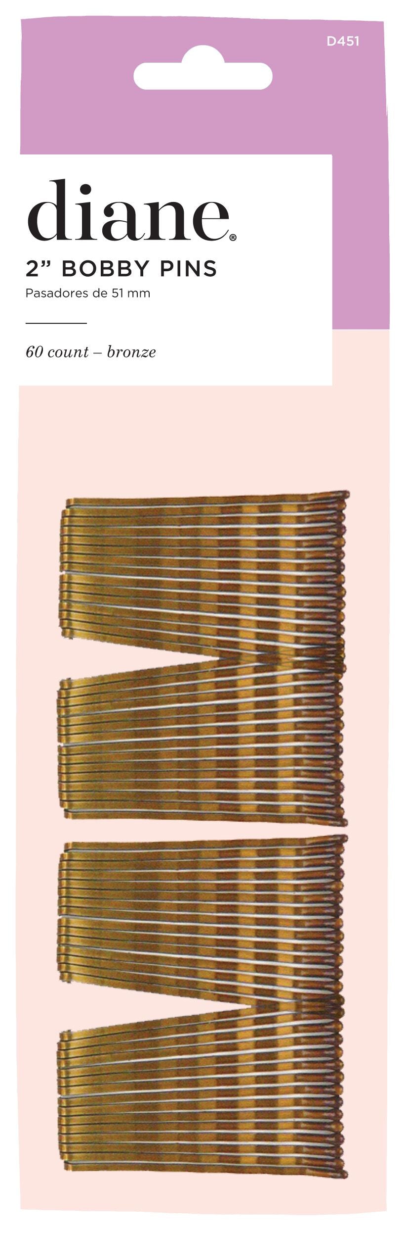 DIANE BOBBY PINS BRONZE 60PK CARDED #451