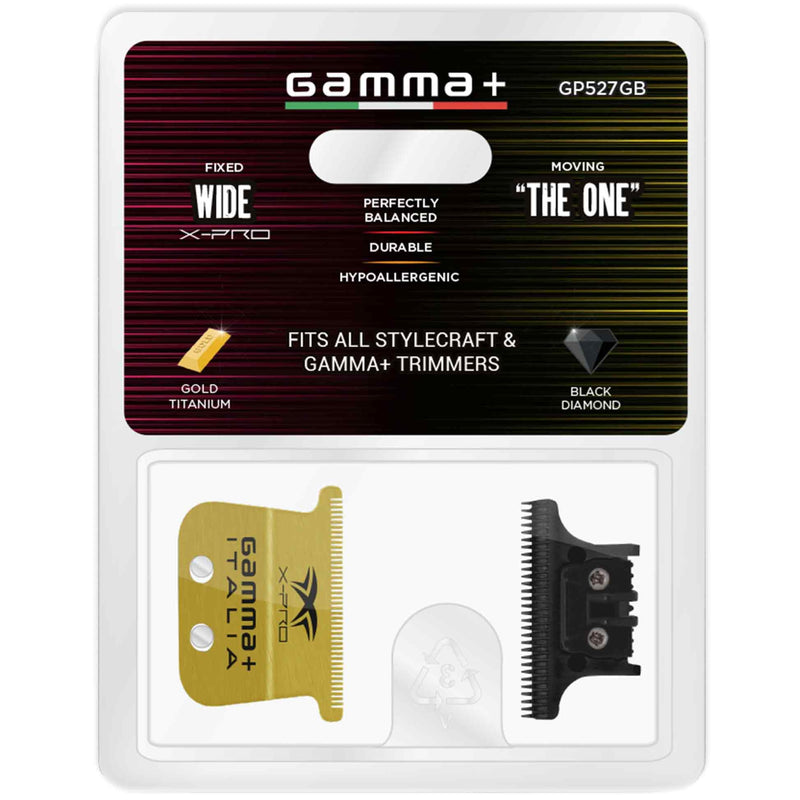 GAMMA SET-GOLD XPRO WIDE W/DLC THE ONE TRIMMER BLADE (GP527GB)