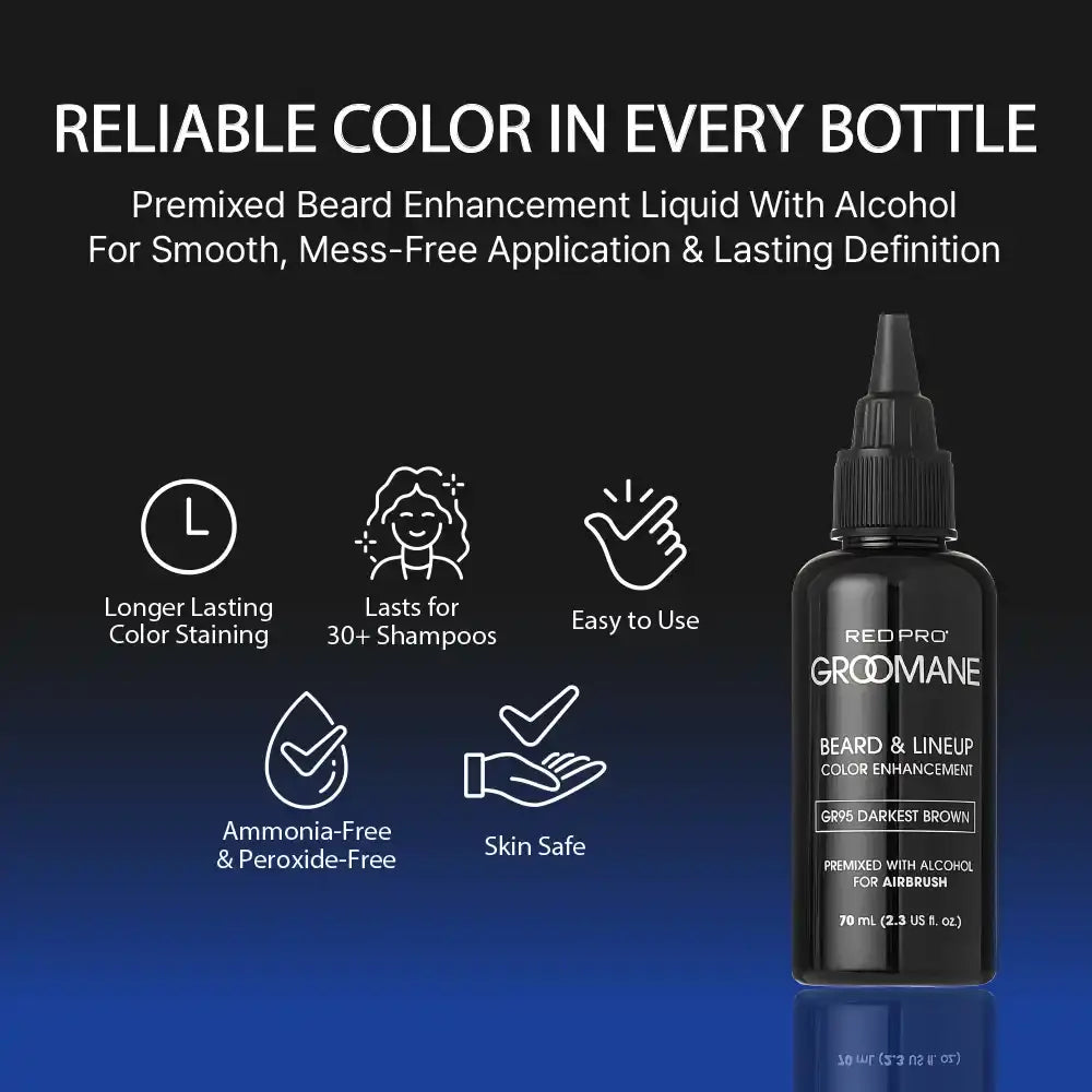 GROOMANE BEARD PREMIX COLOR FOR AIRBRUSH-DARK BROWN (GR95)