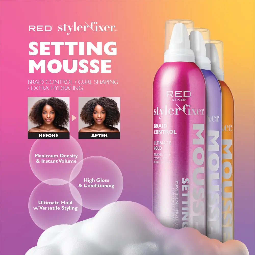 KISS SETTING MOUSSE - BRAID CONTROL 12oz