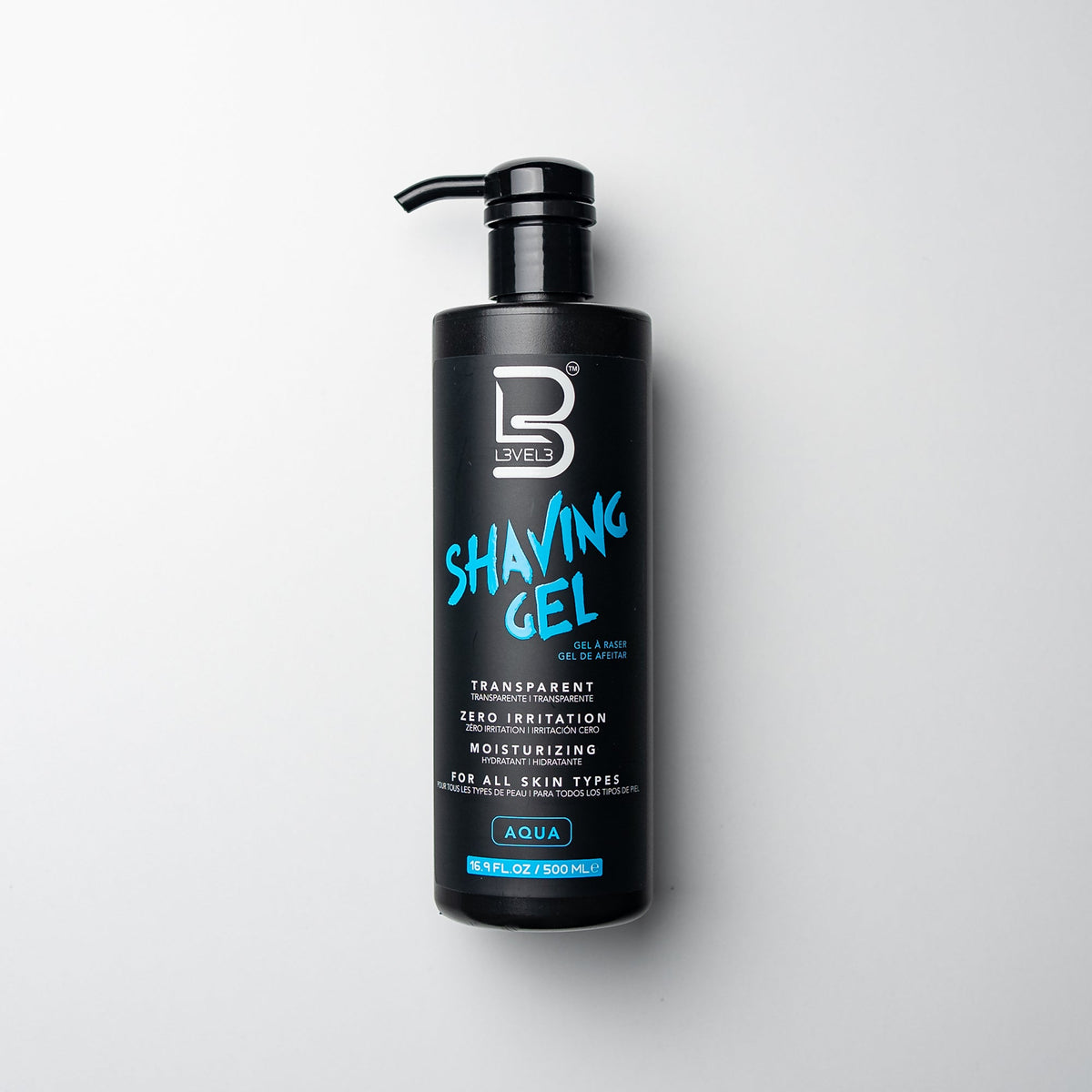 LEVEL3 SHAVING GEL (AQUA) 16.9oz