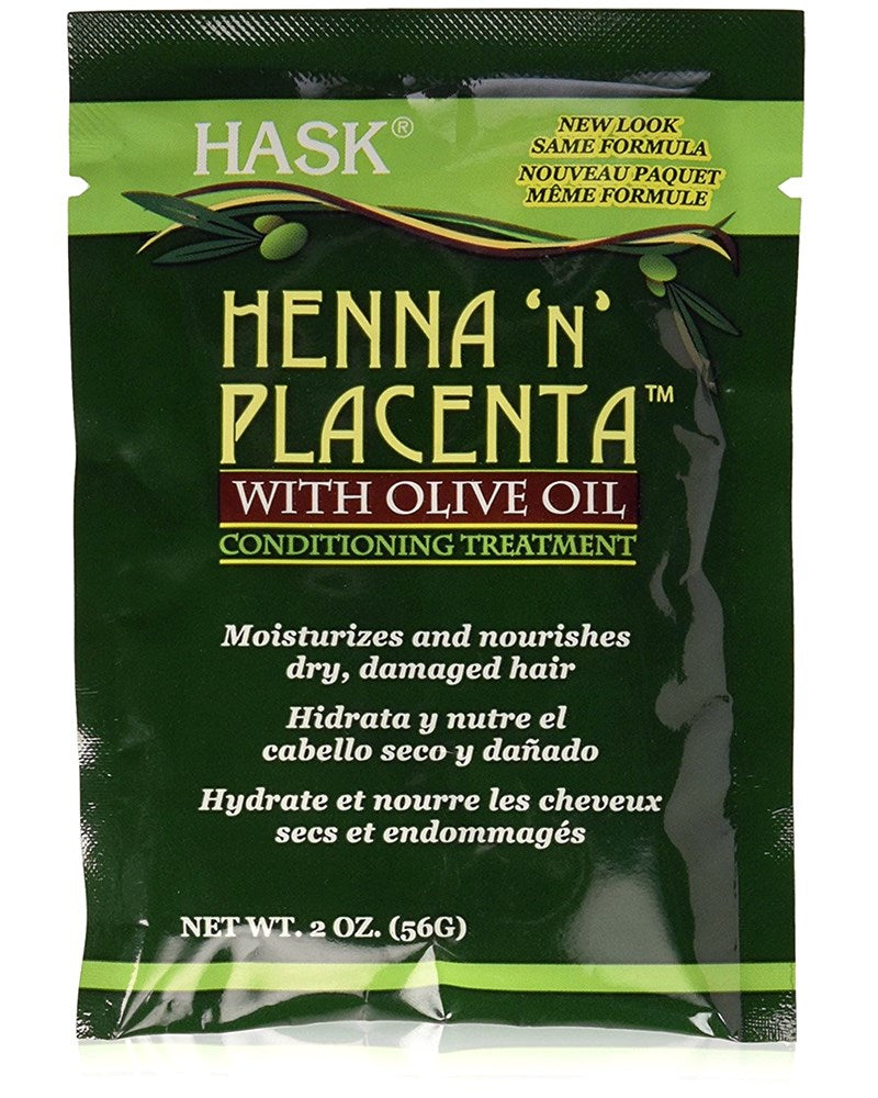 HASK HENNA & PLACENTA PAC OLIVE OIL [DP/12][CS/24]