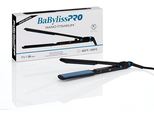 "BAB-PRO NANO TITAN 1-1/2"" ULT THIN FLAT IRON"