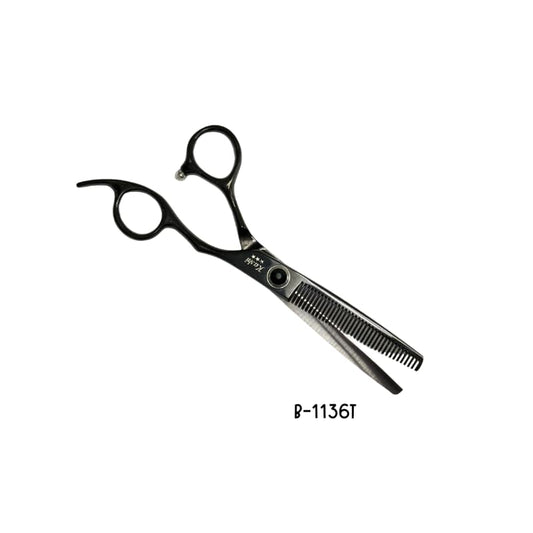"KASHI BARBER SHEAR - BLACK THINNING 36 TEETH 6"" #B-1136T"