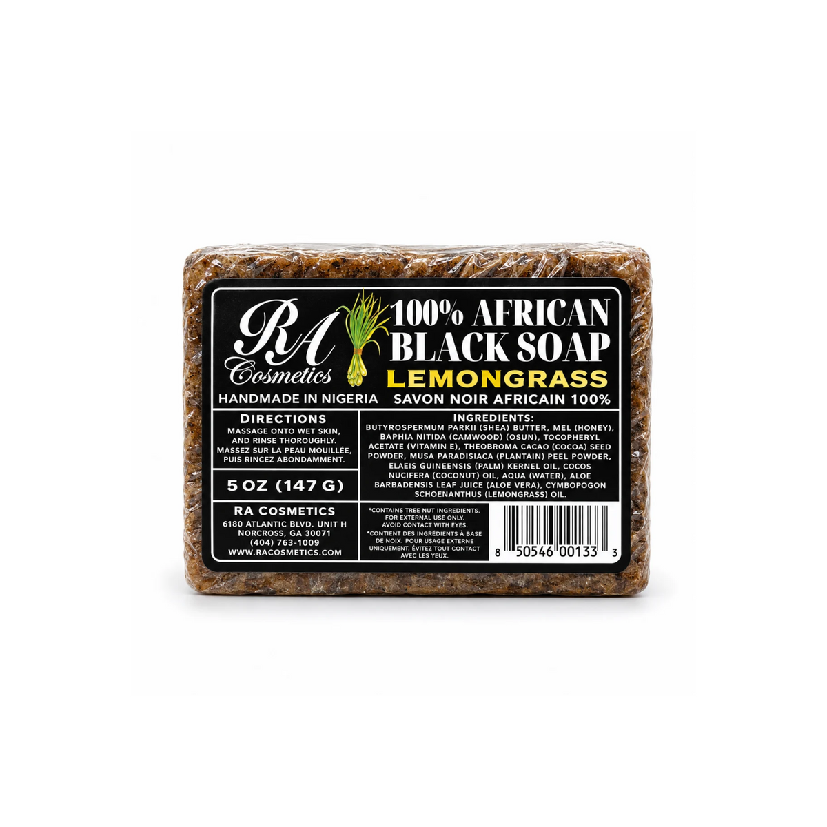 RA 100% BLACK SOAP 5oz[LEMONGRASS]