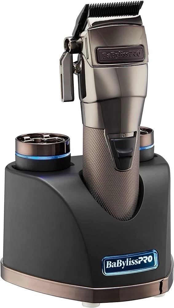 BaBylissPRO SNAPFX Wireless Hair Clipper Silver Black Square Blade for Head
